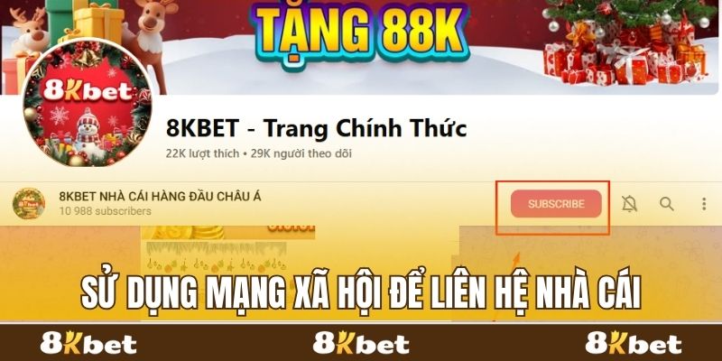 Dùng mạng xã hội là cách liên hệ nhà cái 8kbet tiện ích